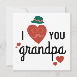 Tarjeta Te amo abuelo // Novedad Día del Padre en blanco
