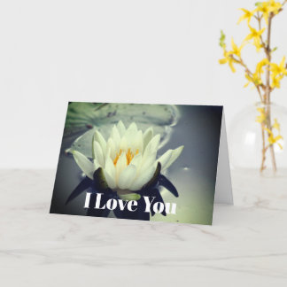 Tarjeta Te Amo Agua, Flor Lily Personalizada