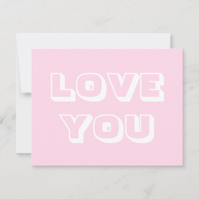 Tarjeta Te amo, blanco claro blanco moderno negrita (Anverso)