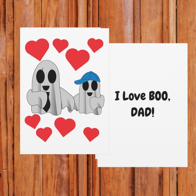 Tarjeta Te amo BOO Papá de parte de hijo Flat (Subido por el creador)