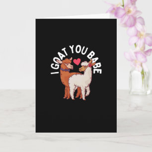 Tarjeta Te amo cabra Bebe cita divertida de cabra Día de S