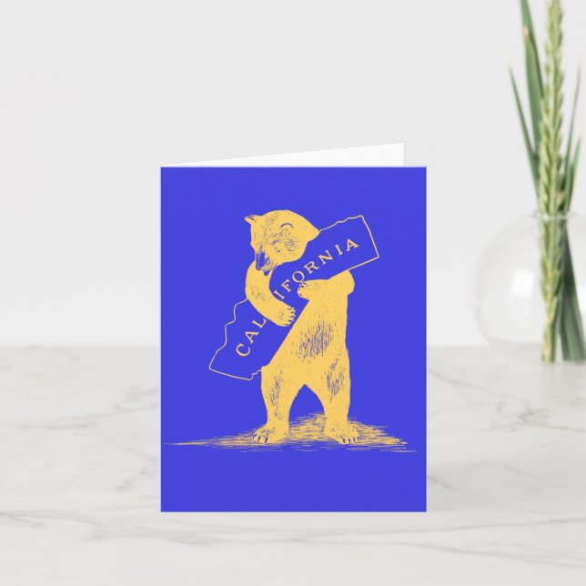 Tarjeta Te amo California, azul y oro (Anverso)