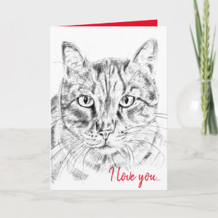 Tarjeta Te amo casi tanto como el gato de San Valentín