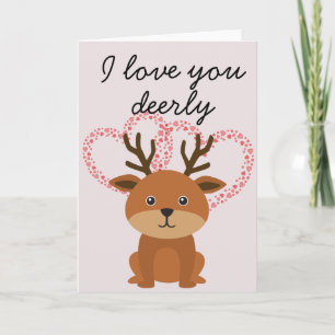 Tarjeta Te Amo Ciervo Aniversario Día de San Valentín