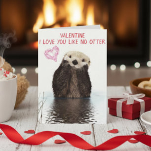Tarjeta Te Amo Como Ningún Día de San Valentín de Nutria