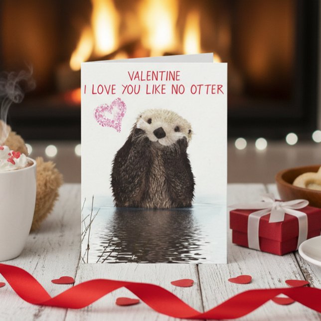Tarjeta Te Amo Como Ningún Día de San Valentín de Nutria (Subido por el creador)