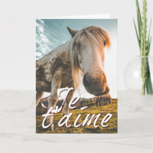 Tarjeta Te amo con caballo mirado