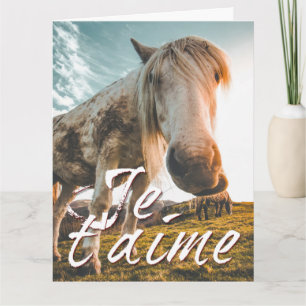 Tarjeta Te amo con caballo mirado