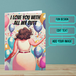 Tarjeta Te Amo Con Todo Mi Butt Boyfriend Birthday Ver 2