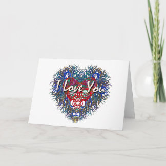 Tarjeta Te amo corazón hermoso