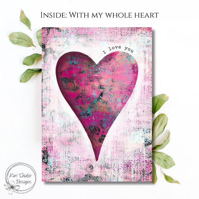 Tarjeta "Te Amo" Corazón Rosa Amor (Subido por el creador)