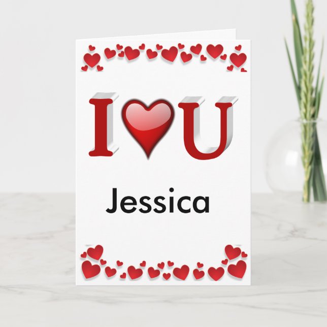 Tarjeta Te Amo Cumpleaños de San Valentín Personalizado  (Anverso)