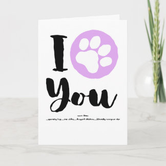 Tarjeta Te amo desde el perro