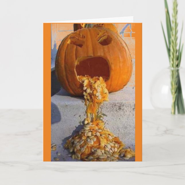 TARJETA ***TE AMO*** DICE CALABAZA VOMITANDO (Anverso)