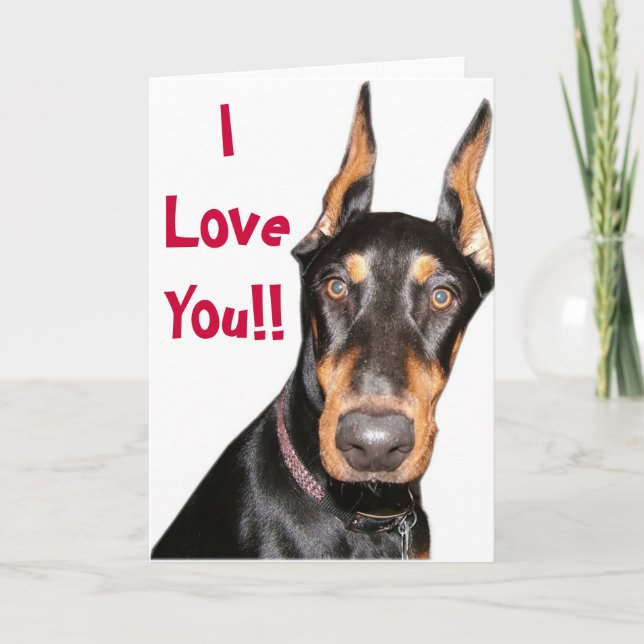 Tarjeta ¡Te Amo! Doberman (Anverso)