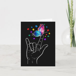 Tarjeta Te Amo El Autismo De La Mariposa Del Idioma Del Ró