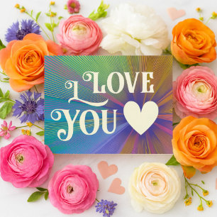 Tarjeta Te Amo El Corazón Moderno Elegante Orgullo Gay Col