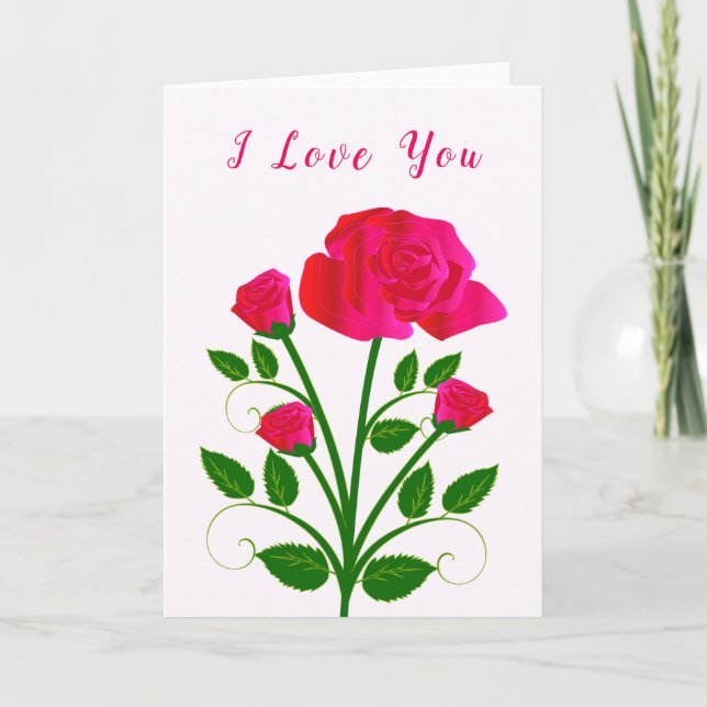 Tarjeta Te amo El día de San Valentín Card Rosas romántico (Anverso)