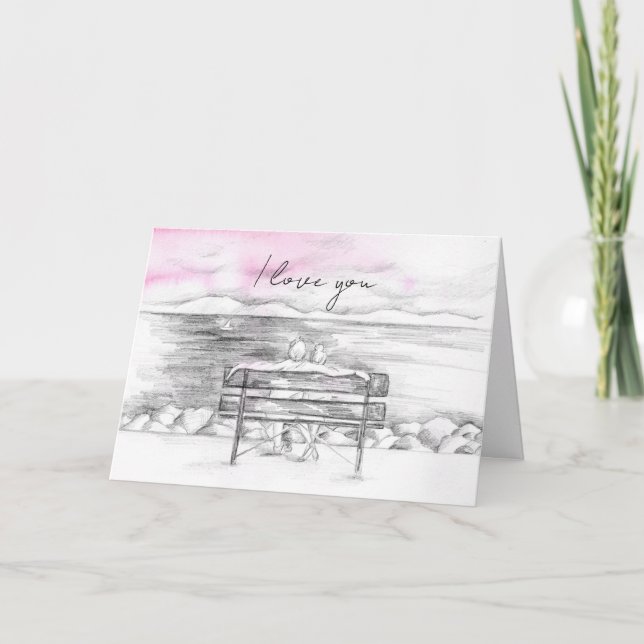 Tarjeta Te Amo El día de San Valentín Pareja De Vela (Anverso)