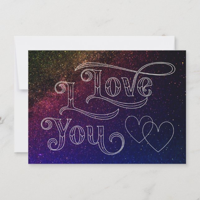 Tarjeta Te Amo El Moderno Y Oscuro Corazón Elegante Espaci (Anverso)