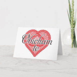 Tarjeta Te amo en búlgaro - Obicham te