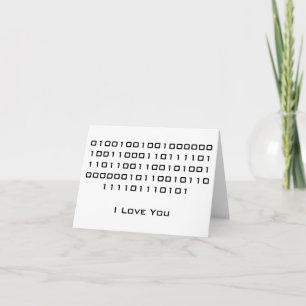 Tarjeta "Te amo" en código binario