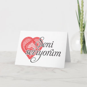 Tarjeta Te amo en turco - Seni seviyorum
