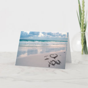 Tarjeta Te Amo, Escribiendo Arena en la Playa