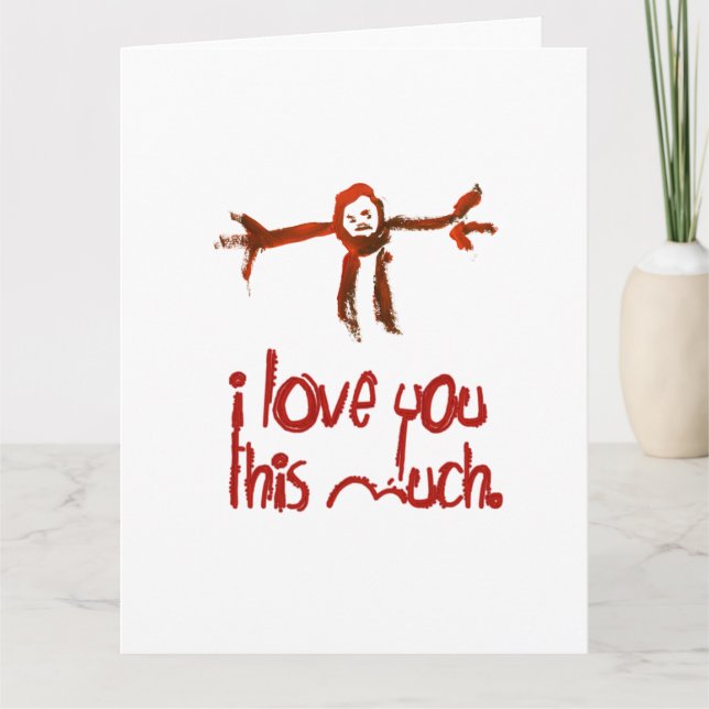 Tarjeta Te amo este mucho (Anverso)