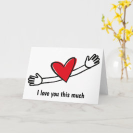 Tarjeta Te Amo Este Mucho Corazón Rojo