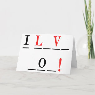 Tarjeta Te Amo-Estilo Ahorcado por Shirley Taylor