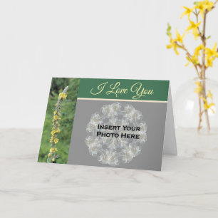 Tarjeta Te Amo Flor de Mullein Personalizada con Foto