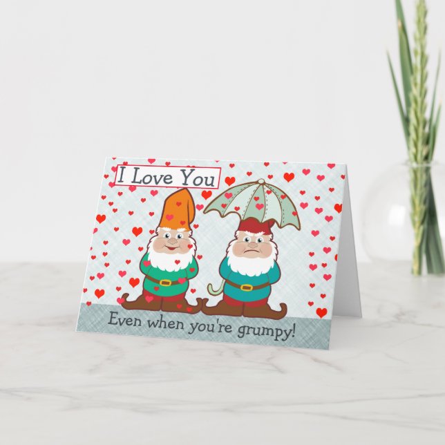 Tarjeta Te Amo Gnome Grumpy (Anverso)