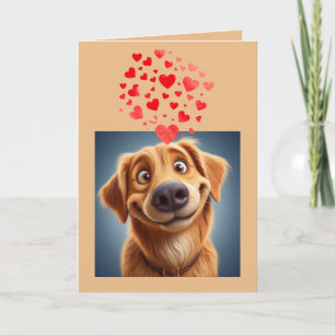 Tarjeta Te amo Goofy enamorado corazones de perro