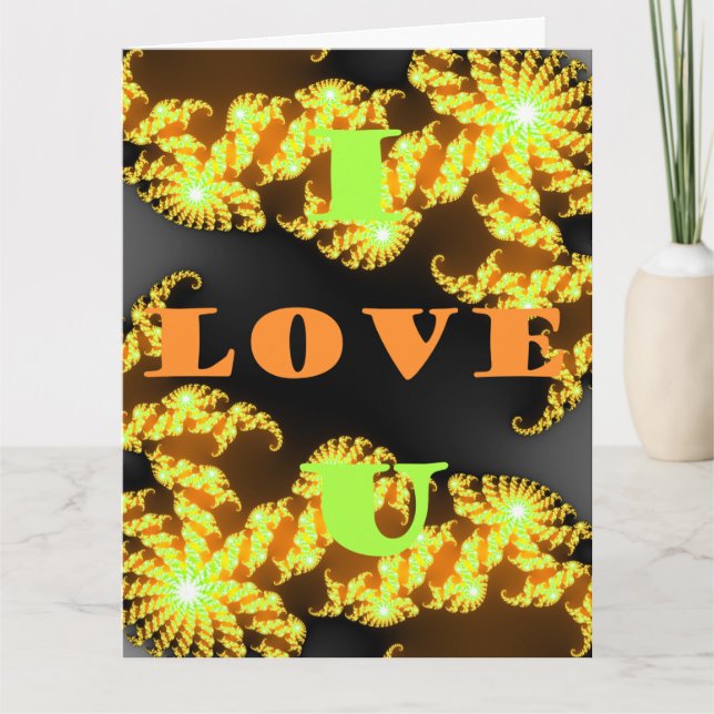 Tarjeta Te amo Hakuna Matata Dorado amarillo mejores deseo (Anverso)