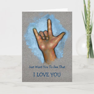Tarjeta TE AMO: Hand Making ASL Rótulo: lenguaje Rótulo