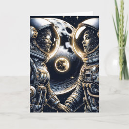 Tarjeta Te Amo hasta la Luna y de Regreso | Astronautas