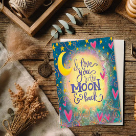 Tarjeta Te Amo Hasta la Luna y de Regreso Lindura