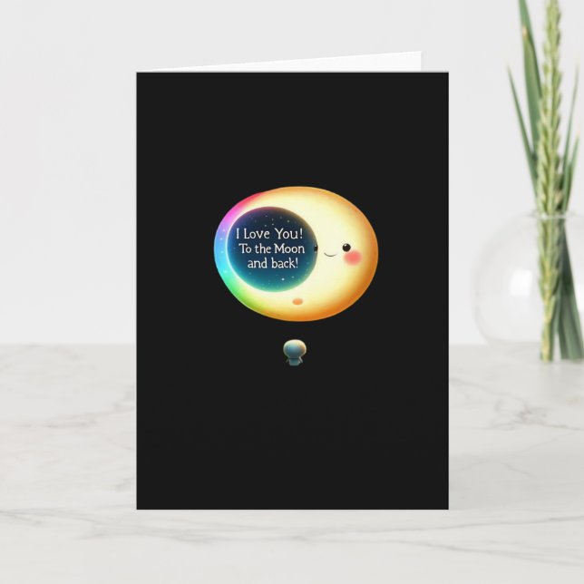 Tarjeta Te Amo Hasta La Luna Y De Regreso Recuerdo Románti (Anverso)
