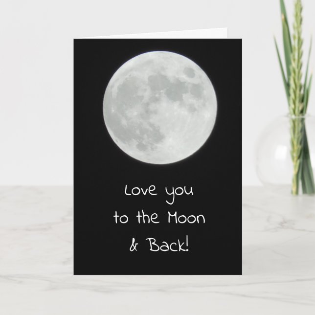 Tarjeta Te amo hasta la Luna y de Regreso Romántico (Anverso)