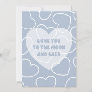 Tarjeta Te amo hasta la luna y de vuelta (Azul)