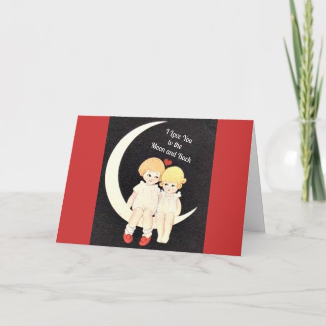 Tarjeta Te amo hasta la luna y de vuelta, diseño popular (Anverso)