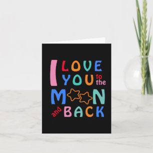 Tarjeta Te amo hasta la luna y de vuelta en blanco
