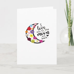 Tarjeta Te amo hasta la luna y de vuelta Moderno Estético