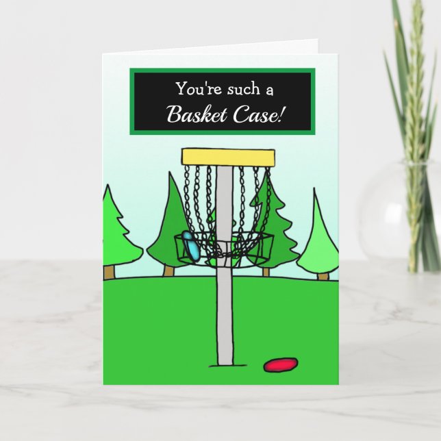 Tarjeta Te Amo, Humor de Disc Golf, Loca por ti (Anverso)