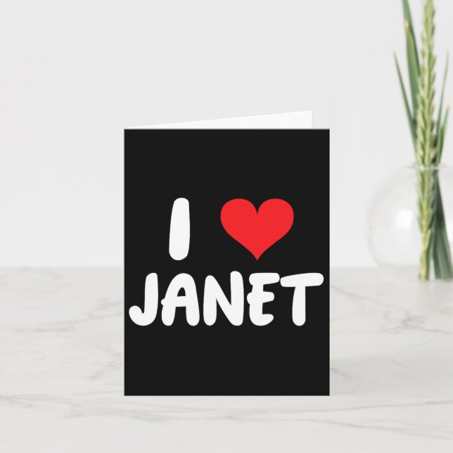 Tarjeta Te Amo Janet - Corazón - Nombre  (Anverso)