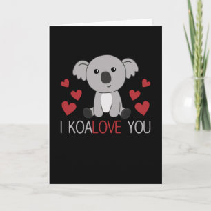 Tarjeta Te amo koala, koala lindo con corazones Animales l