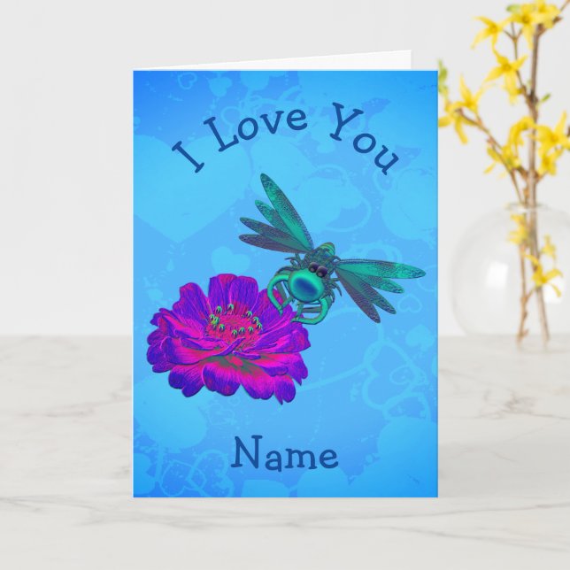 Tarjeta Te Amo La Flor De Dragón Cuidada Personalizada (flor amarilla)