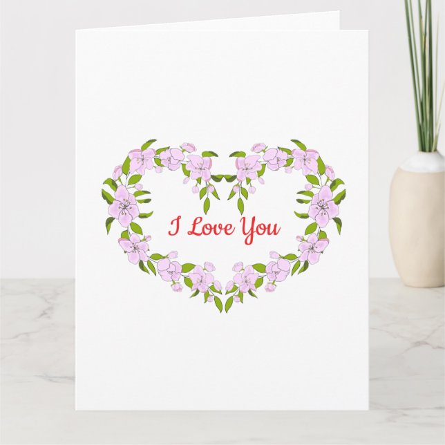 Tarjeta Te amo las flores de Cute (Anverso)