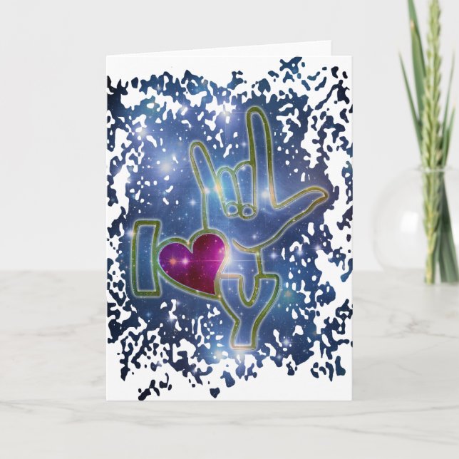 Tarjeta TE AMO / lenguaje de señas (Anverso)